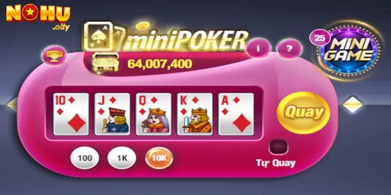 Tựa game bài mini Poker hấp dẫn 